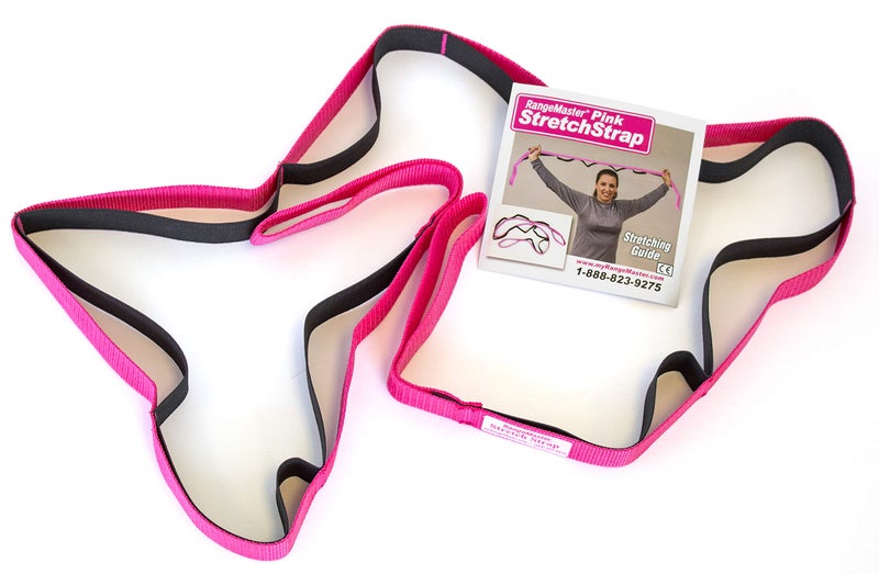 RangeMaster Dual Stretch Strap | Static and Elastic Side With Center Loop | Perfect for Yoga, Pilates, and Physical Therapy | Flexibility and Range of Motion Tool | Pink - Image 3